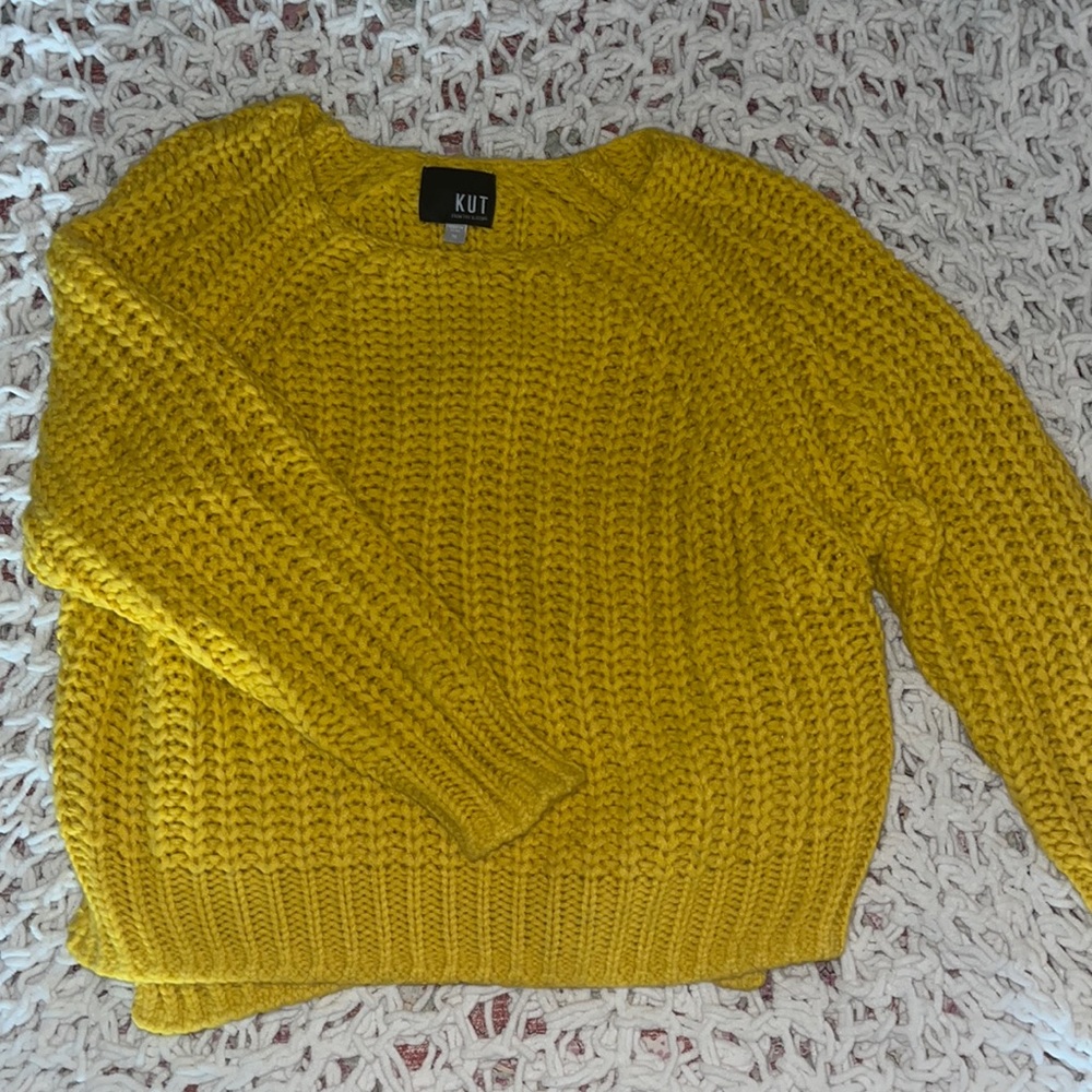 KUT medium bright yellow knit sweater